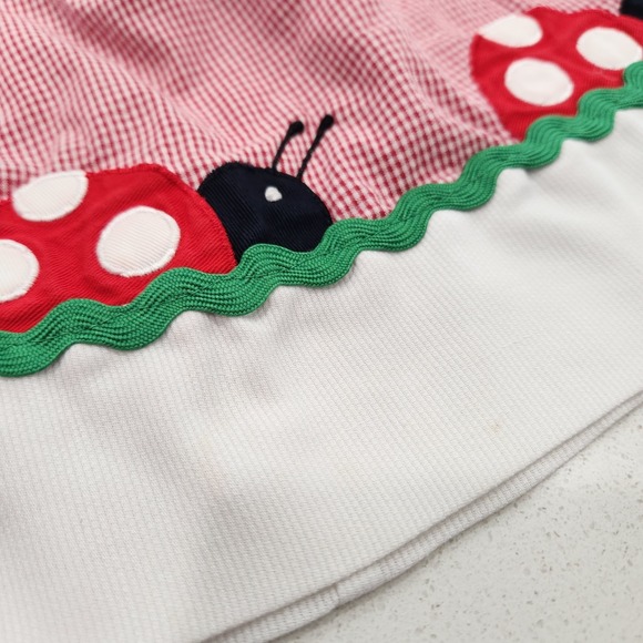 Vintage Class Club Baby Size 18 Months Red White Picnic Summer Ladybug Dress - Picture 4 of 13